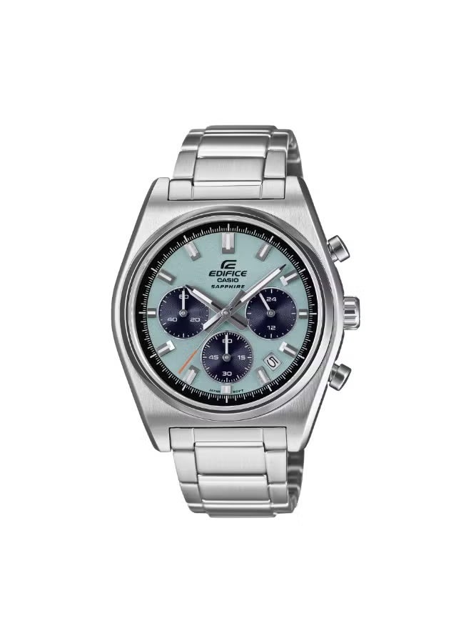 Casio Edifice EFB-730D-2BVUDF Men’s Stainless Steel Chronograph Watch with Light Blue Dial and Sapphire Crystal – 100m Water Resistant - Image 1